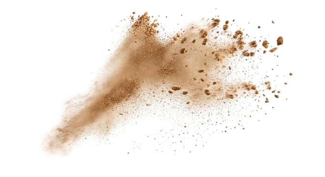 A pile of brown dirt isolated on transparent background