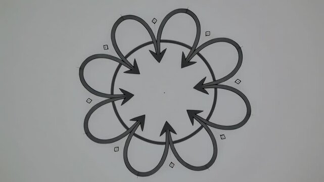 This image evokes concepts of continuous process and interconnectedness. Ideal for illustrating workflow, project management, or cyclical systems in p