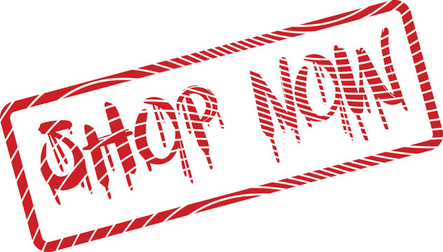 Bold Red Distressed Stamp Encouraging Customers to Act and Shop Now