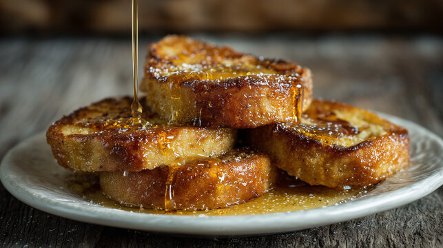 Traditional Spanish Torrijas with Honey for Holy Week and Easter
