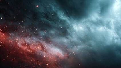 Fototapeta premium Vibrant Cosmic Nebula with Stars and Galaxies in Deep Space.
