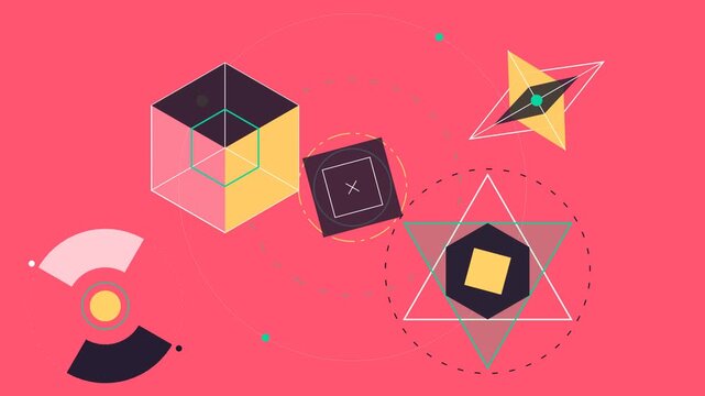 Geometric Icon Set of Abstract Shapes and Motion Graphics Elements
