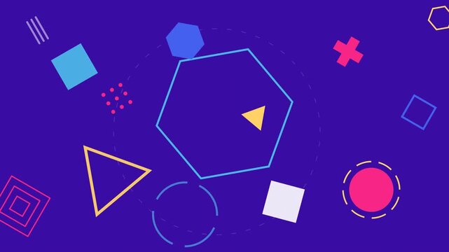 Geometric Icon Set and Memphis Style Graphic Elements Collection
