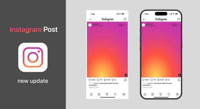 Post feed frame mockup with smartphone Iphone mock up template design, social media carousel post template, mobile app scroll frame different pages