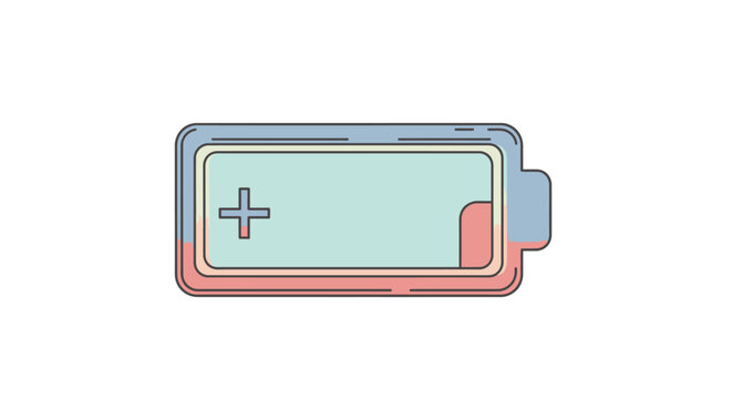 Colorful battery icon with plus sign.
