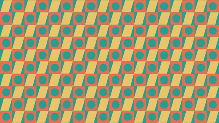 Obraz premium Retro Geometric Pattern With Circles And Rectangles