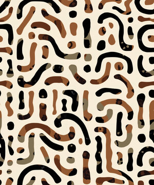 Modern Igbo Uli Afrocentric Minimalist Vector Seamless Pattern 