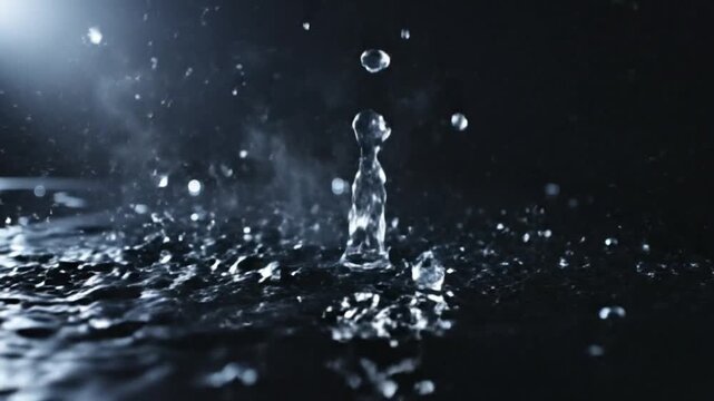 liquid droplets exploding upward