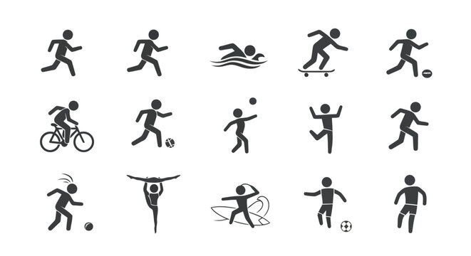 Collection of icons depicting various summer and winter olympic sports activities