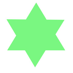 Obraz premium Cute green star icon flat cartoon vector illustration kawaii clip art isolated white background