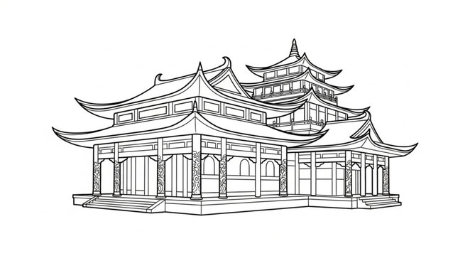 Traditional Chinese Pagoda Architecture.