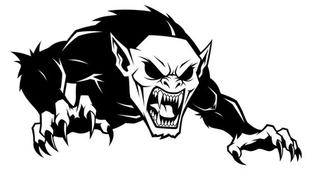 Obraz premium Werewolf in aggressive stance ready.