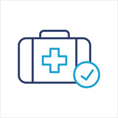 Fototapeta premium First aid box icon illustration style collection