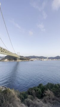 Kanmon Strait View with Bridge and Calm Water