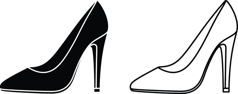 High Heel Stiletto Shoe Icon Vector Illustration Vector