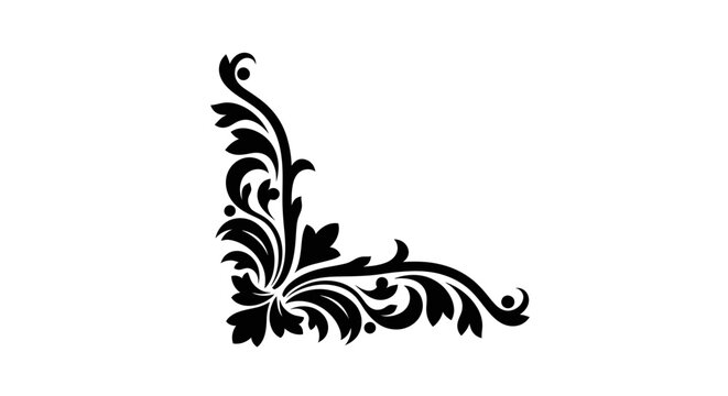 Black  White Ornamental Flourish Vector Graphic