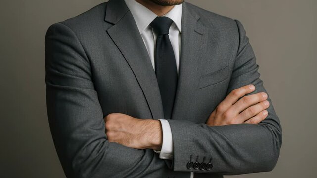 Elegant Corporate: A distinguished individual in a tailored suit exudes confidence and authority, embodying professionalism and refined style.