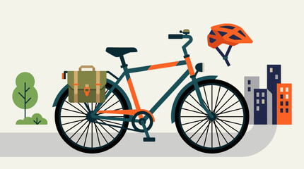 Fototapeta premium Bicycle with orange and green frame.
