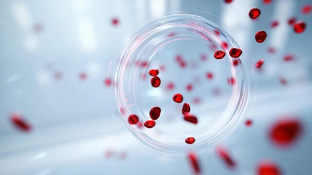 Red blood cells flowing through artery, bloodstream circulation, hematology, cardiovascular system, oxygen transport, medical science, human biology, healthcare concept