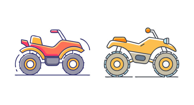 Atv quad bike vector illustration: explore off road vehicles and four wheeler adventures with atvs
