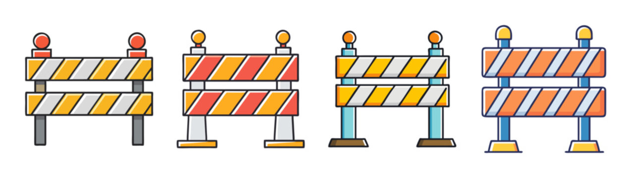 Road construction barricades safety barriers traffic control equipment temporary fencing for work zones