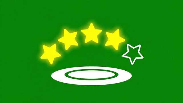 Restaurant Star Rating Review Animation Above Plate Icon Green Screen