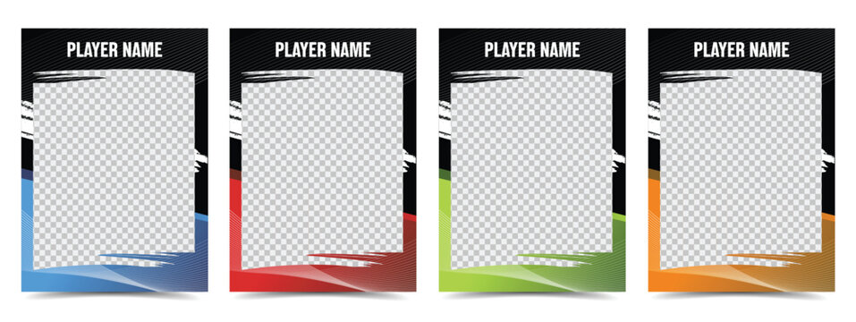 Sport player trading card frame border template