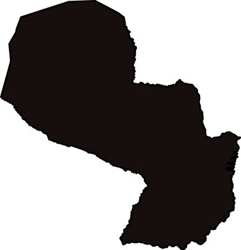 black map of paraguay in detail