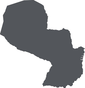 grey simple map of paraguay