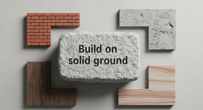 Stone Foundation Block With Build On Solid Ground Message