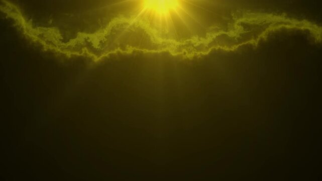 Halo light leak effect. Moving banner with energy light coating from above shining down. Alpha channel for overlay effects. Realistic graphic animated footage