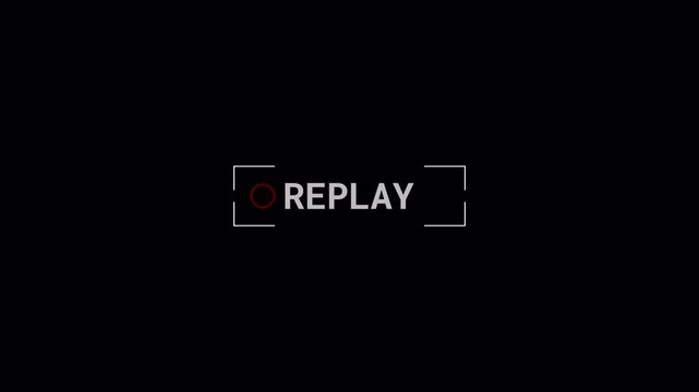 Simple Replay Sign Icon Animation with Red Recording Indicator for Video Production and Live Streaming transparent background alpha channel