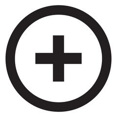 Obraz premium plus sign in circle vector illustration, flat design symbol