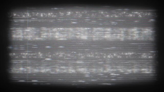 TV Screen Noise Defects and Artifacts. Moving banner with Glitch Analog TV Screen Effect, glare and interference. Alpha channel. Realistic graphic animated footage