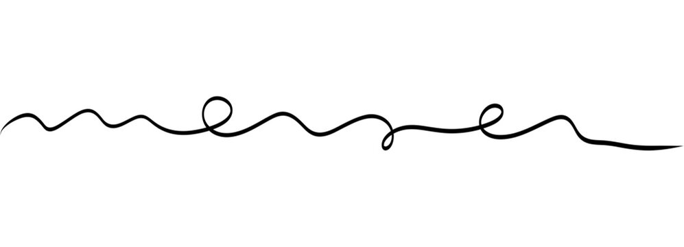 Thin squiggle underline stroke with gentle ups and downs. Minimal continuous line works as highlight for titles, links and handwritten style notes in digital or print layouts.
