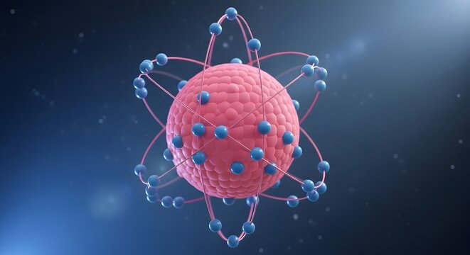 Virus particle with blue capsomeres.