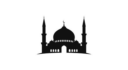 Fototapeta premium Mosque Silhouette with Dome and Minarets 17.