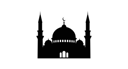 Fototapeta premium Mosque Silhouette with Dome and Minarets 20.