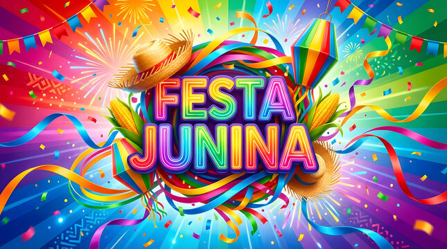 Colorful Lights and Culture of Festa Junina