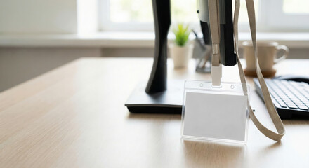 Empty badge office desk labor market shortages lanyard workplace recruitment tension