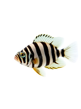zebra danio fish on white background