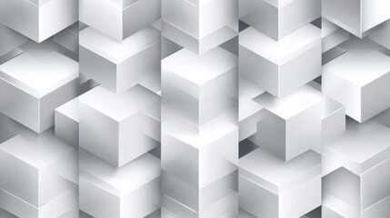 Obraz premium Abstract geometric background with white 3D cubes, representing modern tech design and minimal digital concept