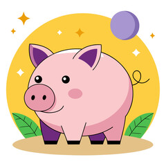 Fototapeta premium Piggy bank icon vector illustration isolated on white background