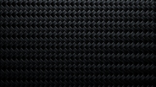 Black carbon fiber weave texture background with diagonal braided pattern industrial material surface modern high tech design backdrop