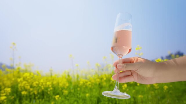 A Relaxing Picnic in a Flower Field