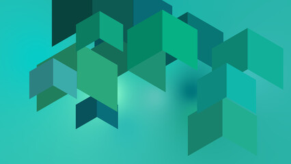 Obraz premium Distraction Free Wallpaper - lagoon colors with 3d_cubes style