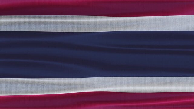 Thailand flag waving in the wind with high quality fabric texture
