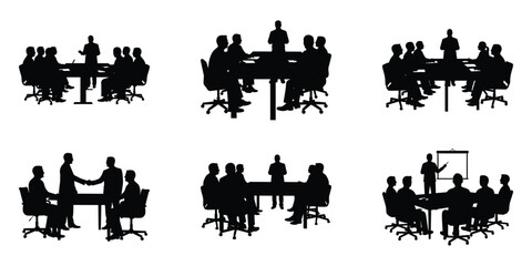 Obraz premium Set of Businessman Meeting Silhouette