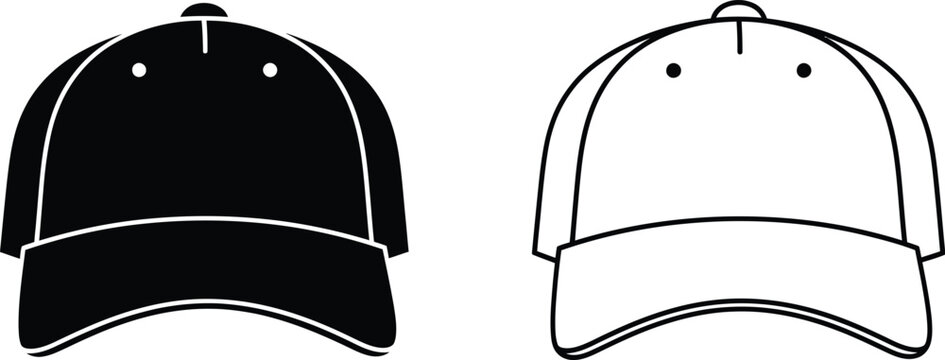 Baseball Cap Icon Set Vector Illustration Vector