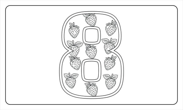Strawberry light switch coloring page for kids and fun fruit illustration